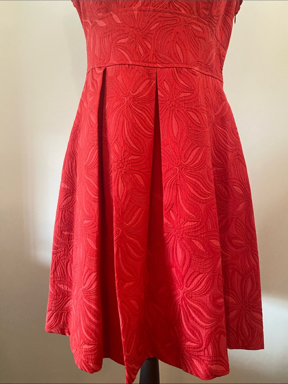 Adrianna Papell NWT red box pleat full skirt dress - Picture 3 of 10